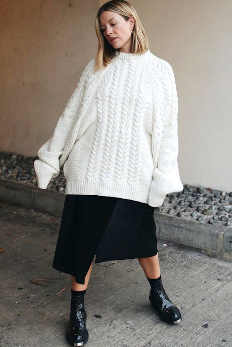 oversized cable knit sweater