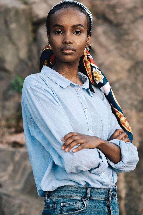 denim head scarf