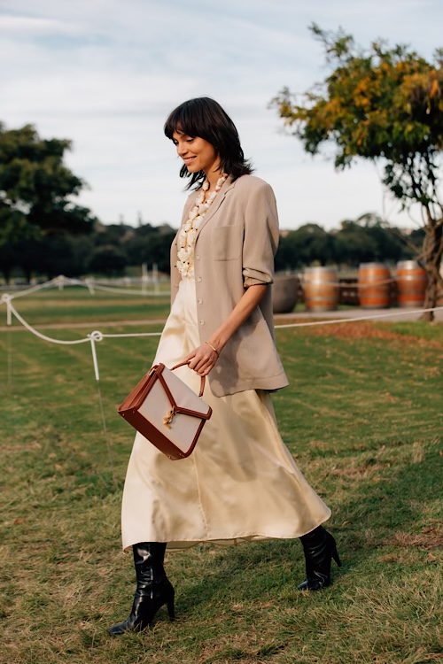 Street Style Slip Dress Outfit